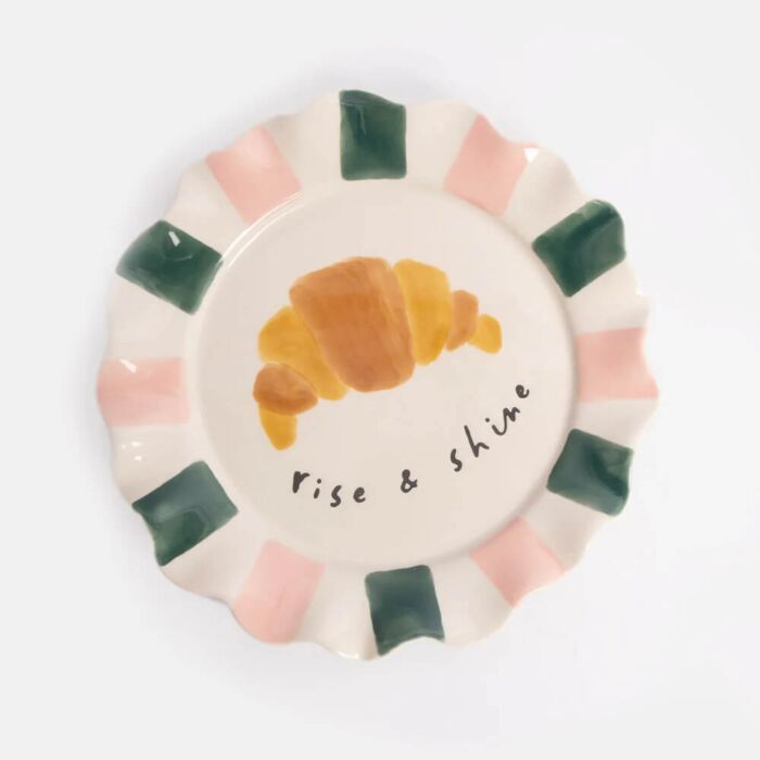 Caroline Gardner Rise & Shine Croissant Ceramic Plate